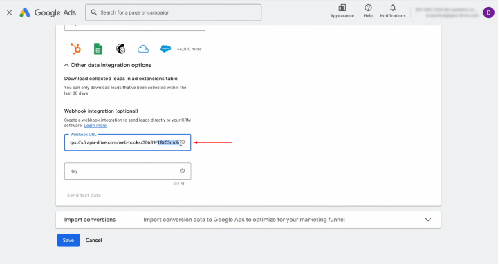 Google Lead Form and Trello integration | Copy part of the URL