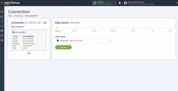 Integración de Airtable y Smartsheet | Seleccione Smartsheet