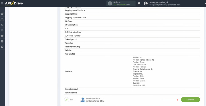 Integración de Webflow y Salesforce CRM | Regrese a ApiX-Drive y continúe configurando