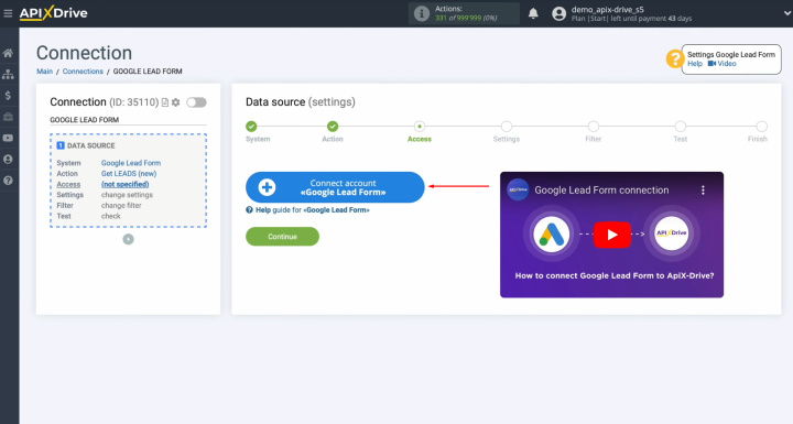 Integración de Google Ads Lead Form y Notion | Vincula tu cuenta de Google Lead Form a ApiX-Drive