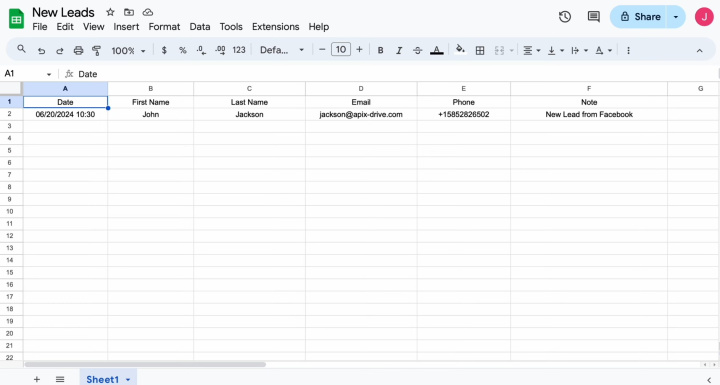 Integración de Google Sheets y Airtable | Datos de clientes potenciales en hoja de cálculo