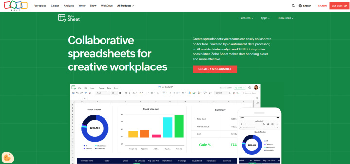 Las 5 mejores alternativas a Google Sheets | Zoho Sheet