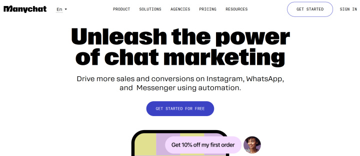 Software de automatización de marketing | ManyChat