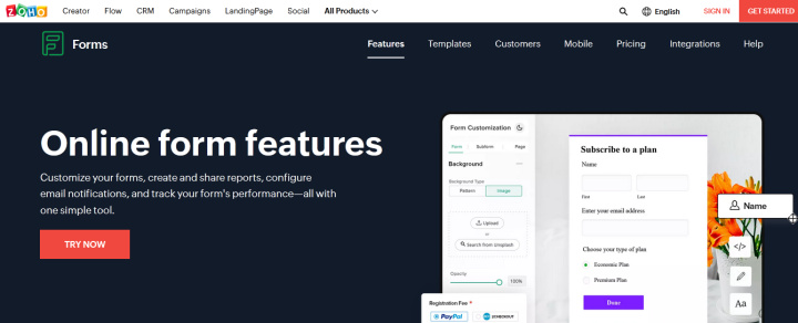 Лучшие альтернативы Formstack | Zoho Forms<br>