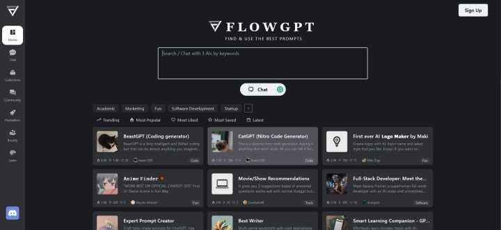 Топ-5 маркетплейсов подсказок для ИИ | FlowGPT