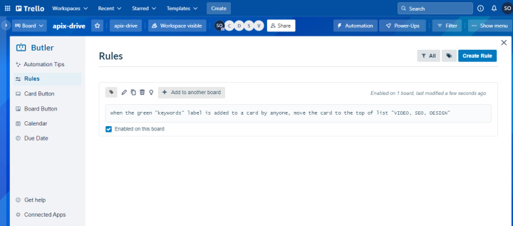 Управління проектами у Trello | Правило автоматизації