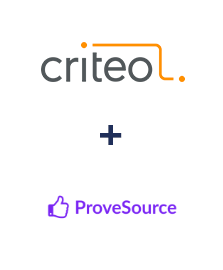 Criteo ve ProveSource entegrasyonu